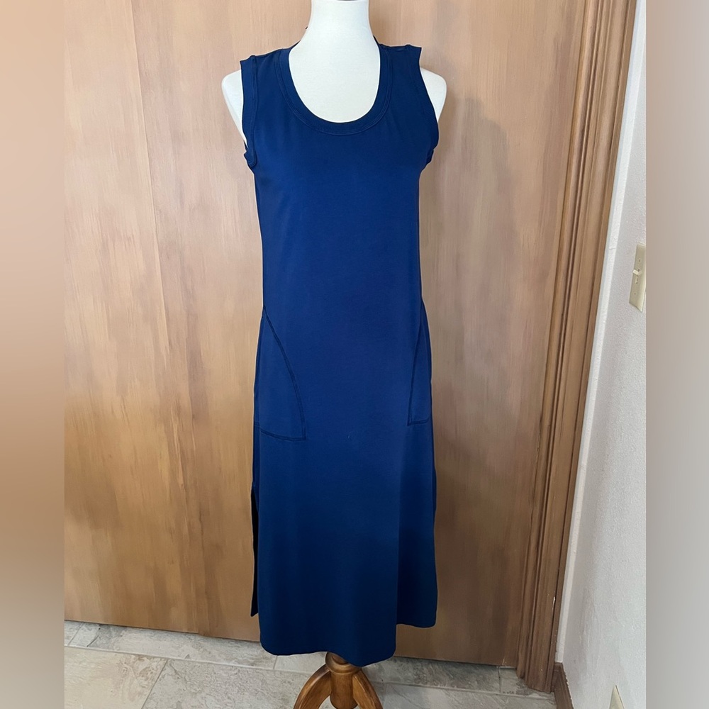 T by Talbots dark blue sleeveless maxi dress. Small. NWT.